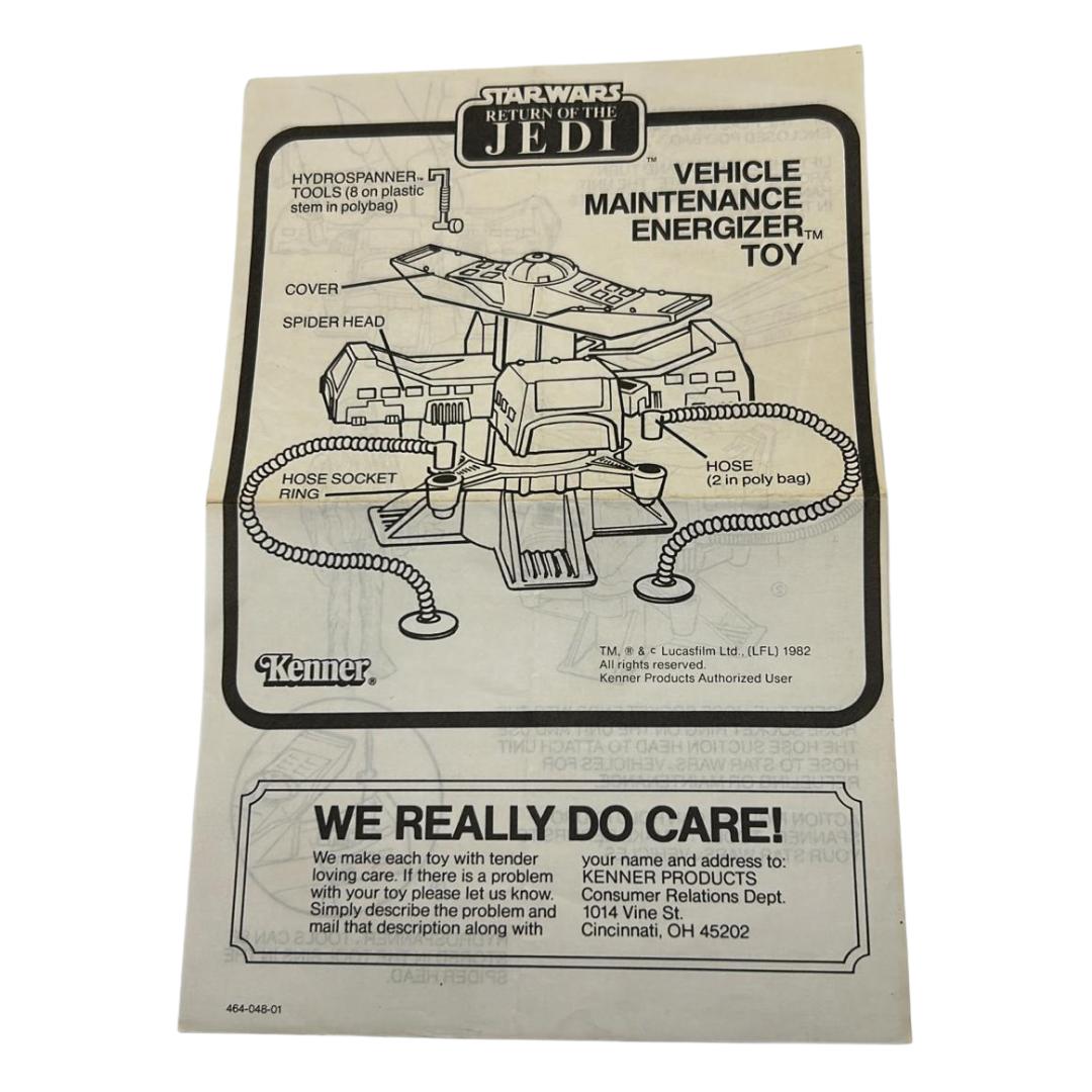 Vintage Star Wars Vehicle Maintenance Energizer toy instructions by Kenner 464