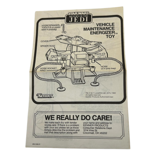 Vintage Star Wars Vehicle Maintenance Energizer toy instructions by Kenner 464