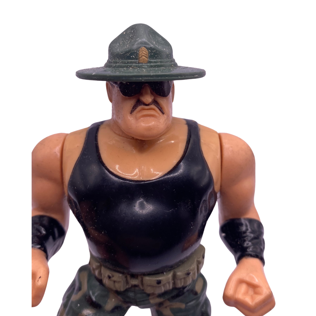 WWF / WWE Hasbro Sgt Slaughter vintage wrestling figure with working action 866