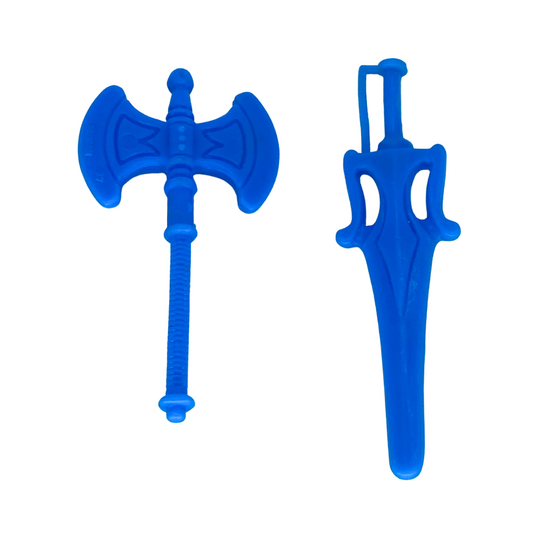 He-Man Masters Of The Universe sword and axe weapons pack, accessory pack parts