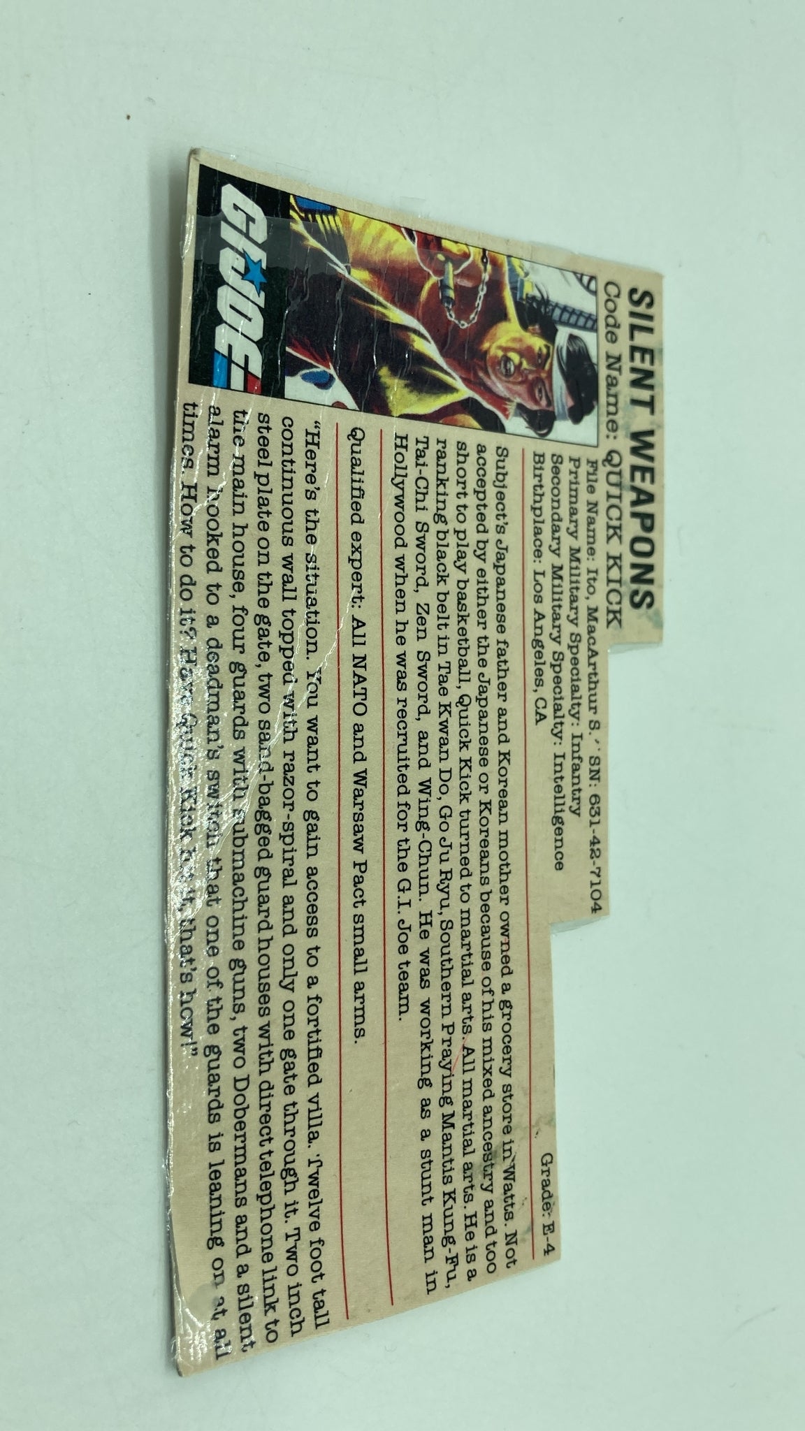 G.I. JOE Quick Kick Complete with file card 3