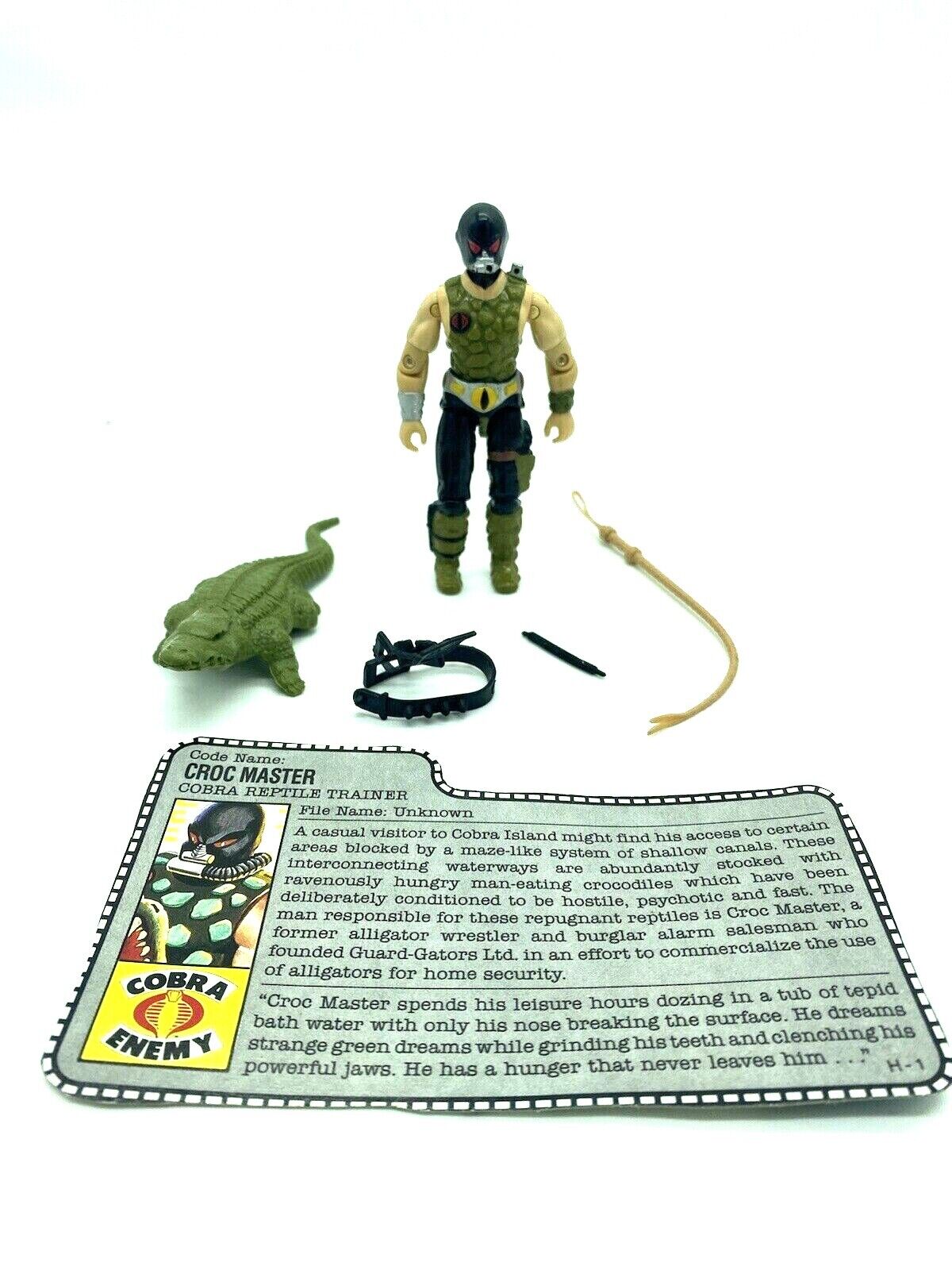 G.I. Joe Croc Master complete Cobra figure with file card