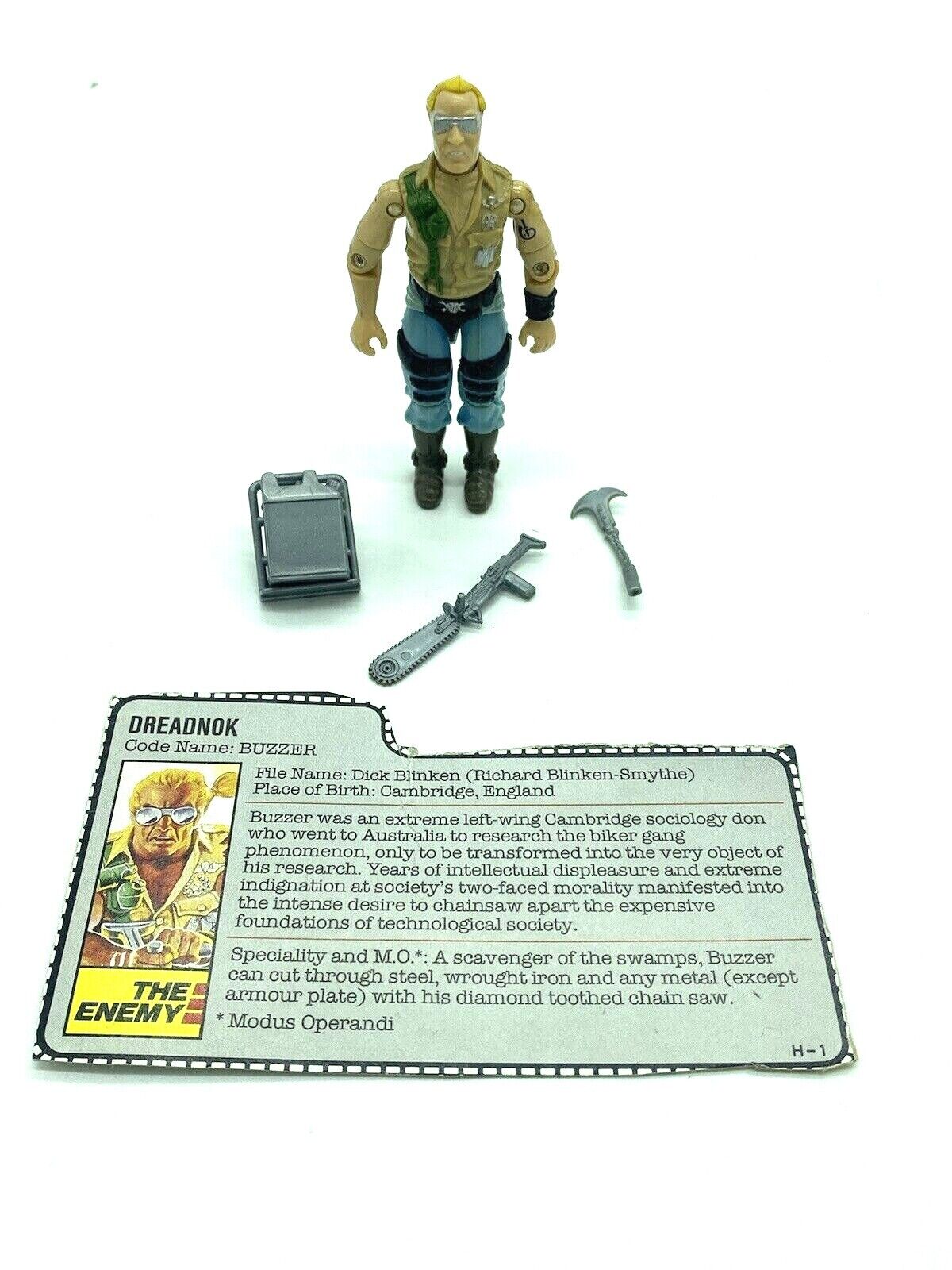 G.I. Joe Buzzer figure complete with file card