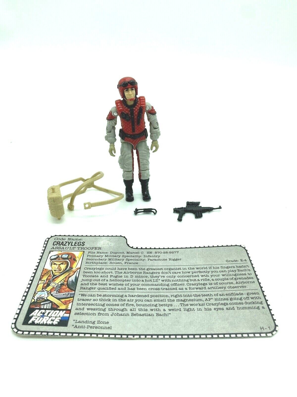 GI Joe Action Force Crazy Legs complete with AF card vintage born France