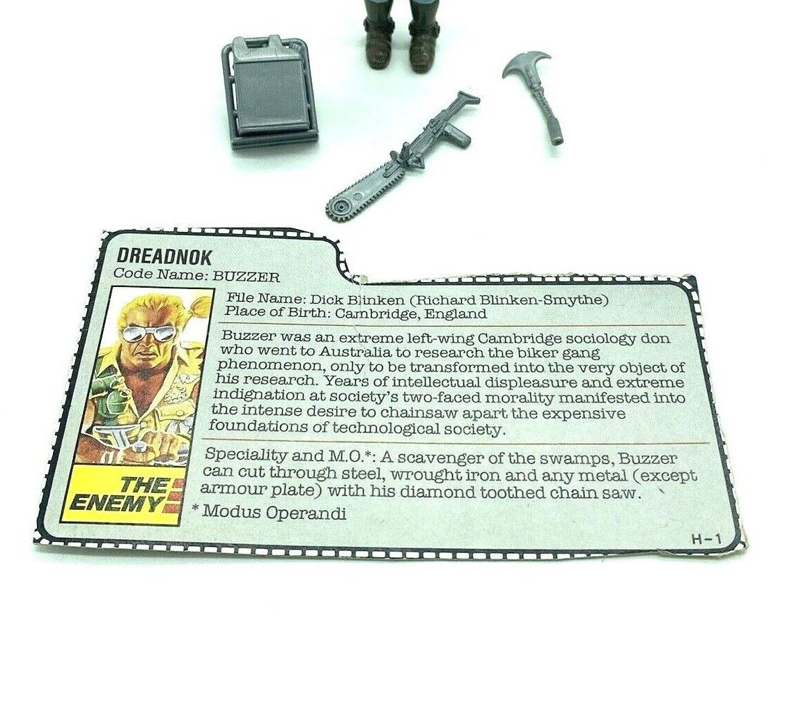 G.I. Joe Buzzer figure complete with file card