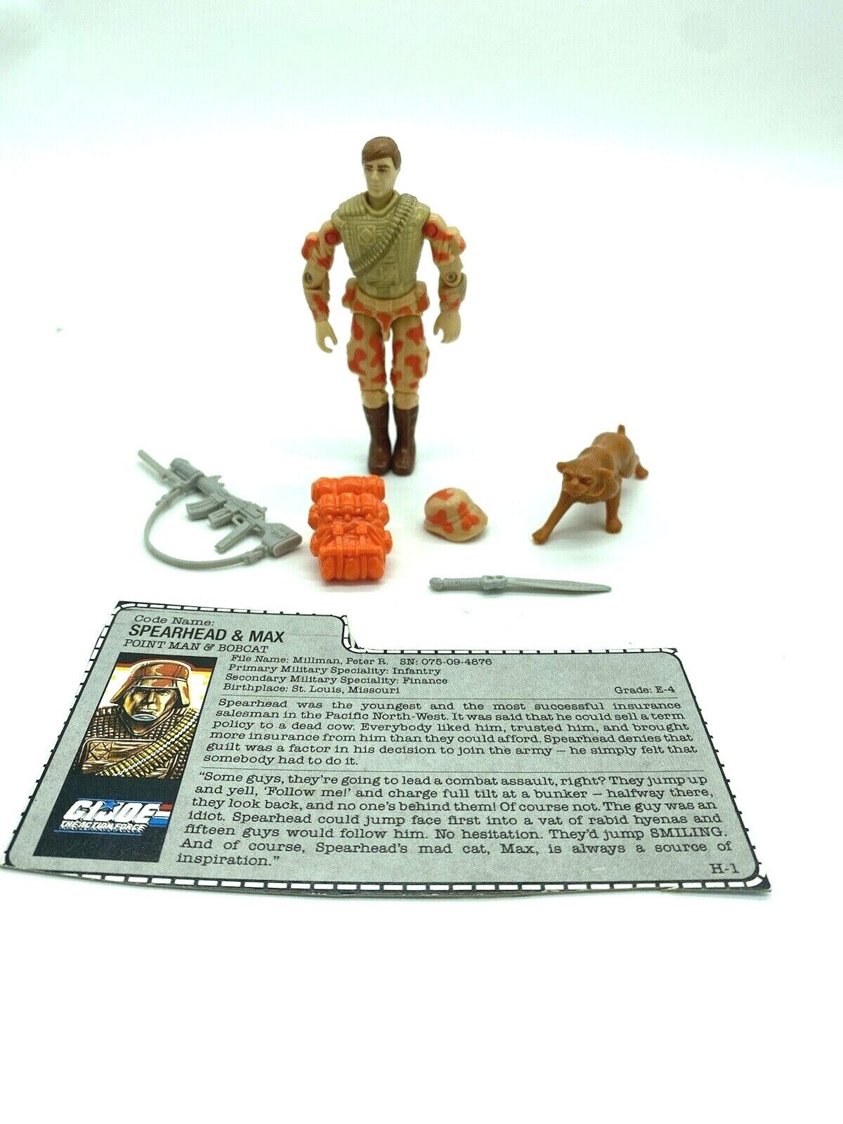 G.I. Joe Spearhead and Max complete with file card